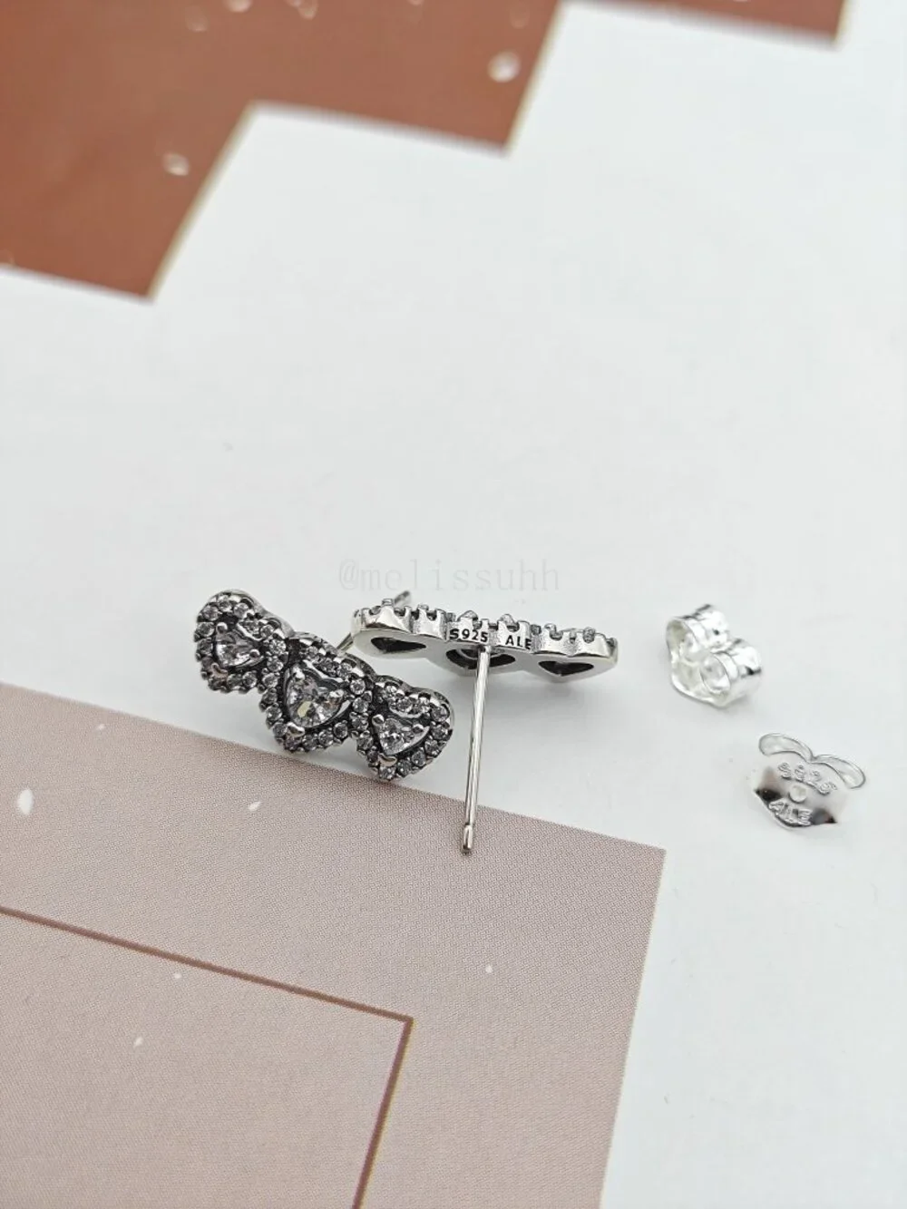 Pandora Halo Heart Trilogy Stud Earrings